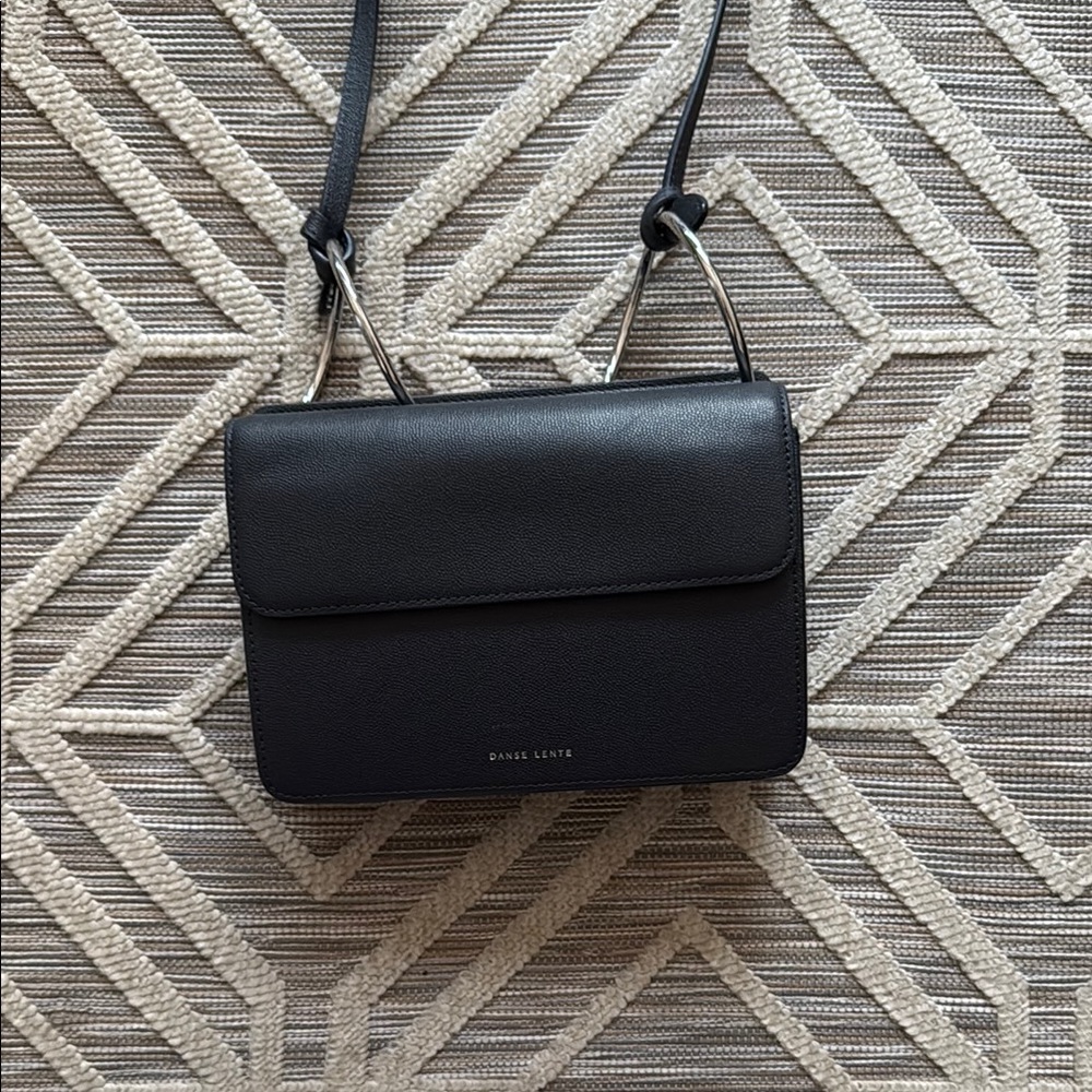 Danse Lente Black Leather Crossbody Bag